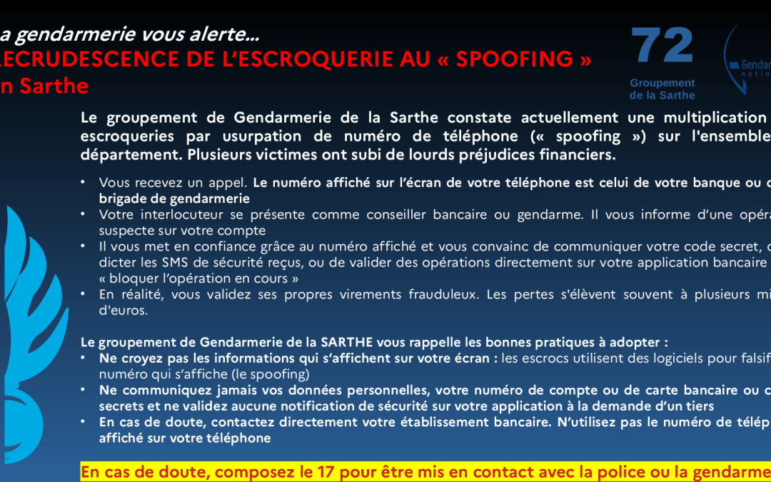 La gendarmerie vous alerte…